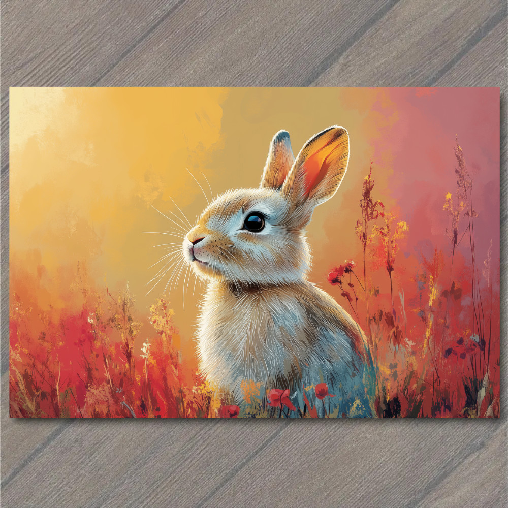 STICKER Bunny Rabbit Easter Color Explosion Whimsical Bright Pop Art Neon Fun