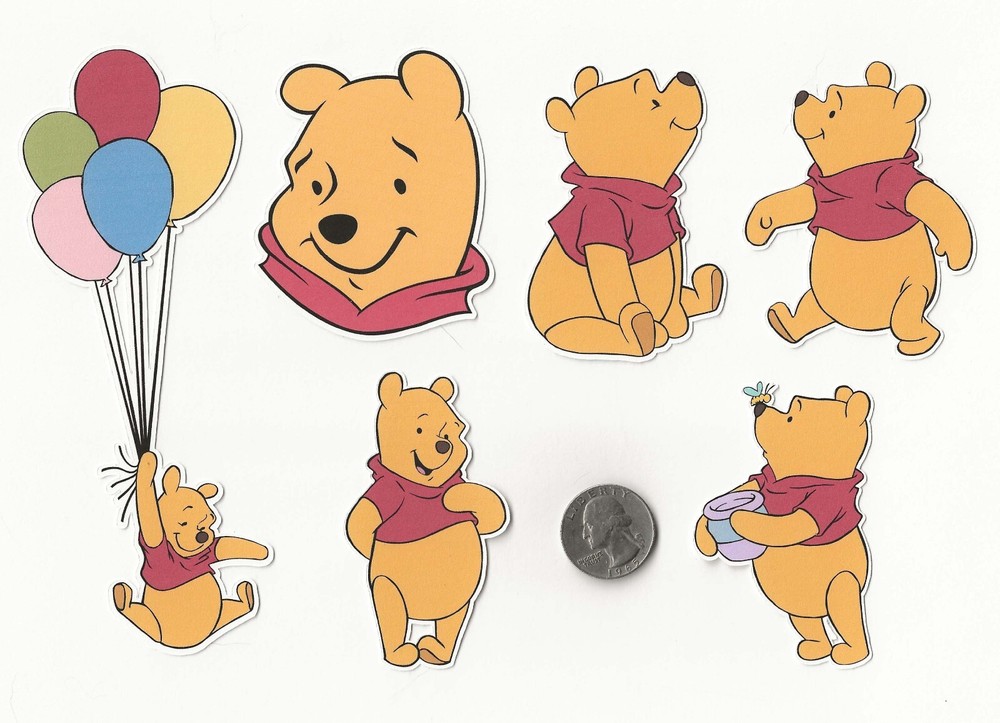 Winnie the Pooh Die Cuts – 6 pc Set – PRINTED , Scrapbooking, Cardmaking