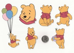 Winnie the Pooh Die Cuts – 6 pc Set – PRINTED , Scrapbooking, Cardmaking
