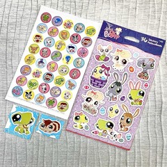 Littlest Pet Shop Sticker Lot – 1 New Pack, 1 Loose Sheet, 2 Puffy Extras