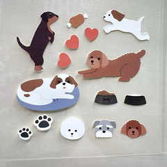 Suatelier Dog Stickers 4 Sheets Collage Junk Journal Scrapbooking Cardmaking