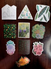 STICKERS x 10 Succulents Fern Plants Flowers Lily’s Mango Orchid Cactus Pl8