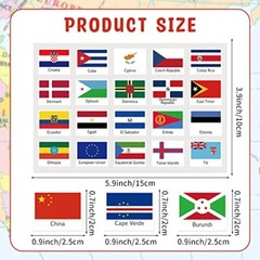 960 Pcs World Flags Stickers World Map Passport Stickers for Planner Journal
