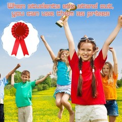Blank Award Ribbon 12 Pieces Red 1st Place Rosette Medal for Competition