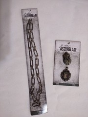 Tim Holtz Assemblage Metal Silver Chain 18″ Shabby Deco Glam 2 Pieces Charms