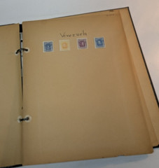 VTG Scrapbook Book Album with Stamps Collection Worldwide by Betty Alice Pence