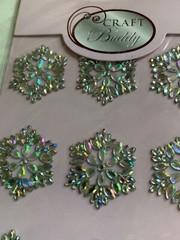 3D ADHESIVE GEMSTONE CLEAR GEMSTONE HEXAGON SHAPE 9 PCS