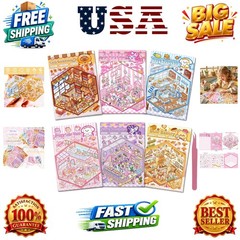DIY 3D Sticker Scenes for Girls, 6 Sets Make Your Own Mini Room Scene Sticker…