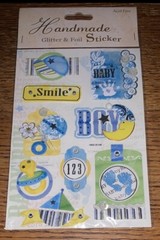 Special Moments Handmade Baby Boy Glitter Foil Scrapbook Stickers Smile Boat Hat