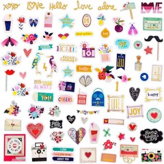 95 Pcs Vintage Love Die Cuts & Stickers – Heart-Themed Scrapbooking Supplies
