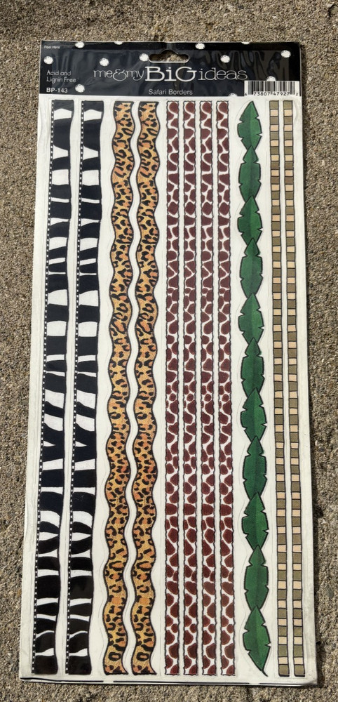 2000 MAMBI JUMBO 12″ SCRAPBOOKING STICKERS SAFARI BORDERS