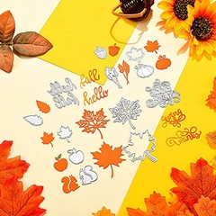 12 Pieces Thanksgiving Metal Cutting Dies Maple Leaf Metal Die Cuts Fall