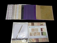 Scrapbooking Lot,25 Sheets of Asst. Paper, Refill Pages, 626 Item Kit. See Pics