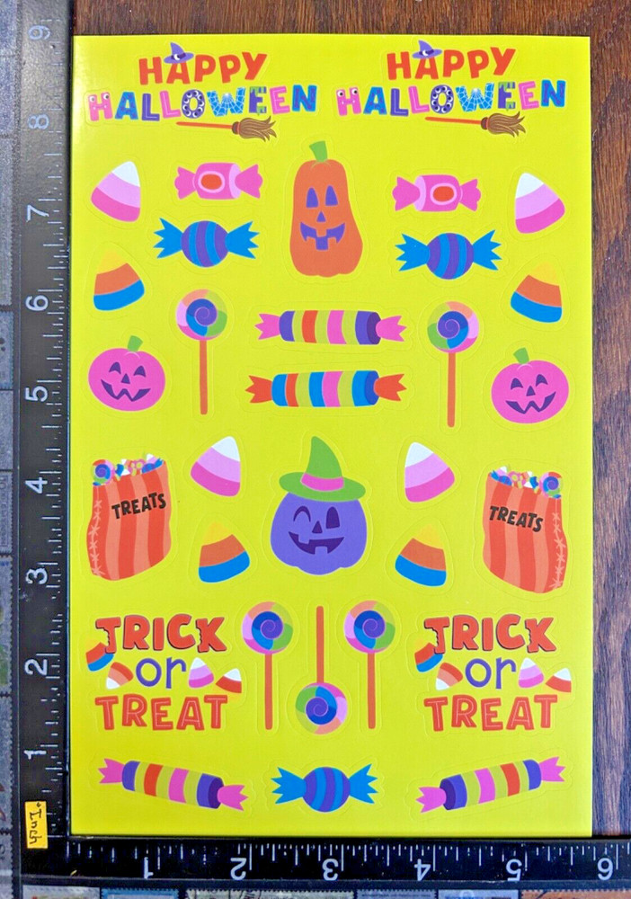 HALLOWEEN, PUMPKIN, TRICK OR TREATS, ONE SHEET BEAUTIFUL STICKERS #HALL03