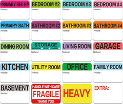 600 Count 3 x 2 Large Home Moving Packing Box Labels for 3-4 Bedroom House with