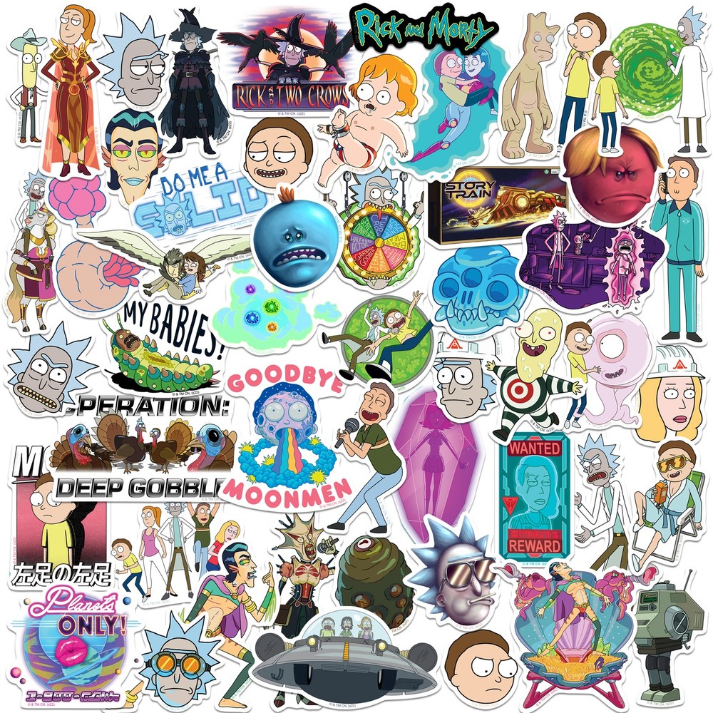 RICK AND MORTY VARIETY DIE CUT VINYL 50 CT STICKER PACK