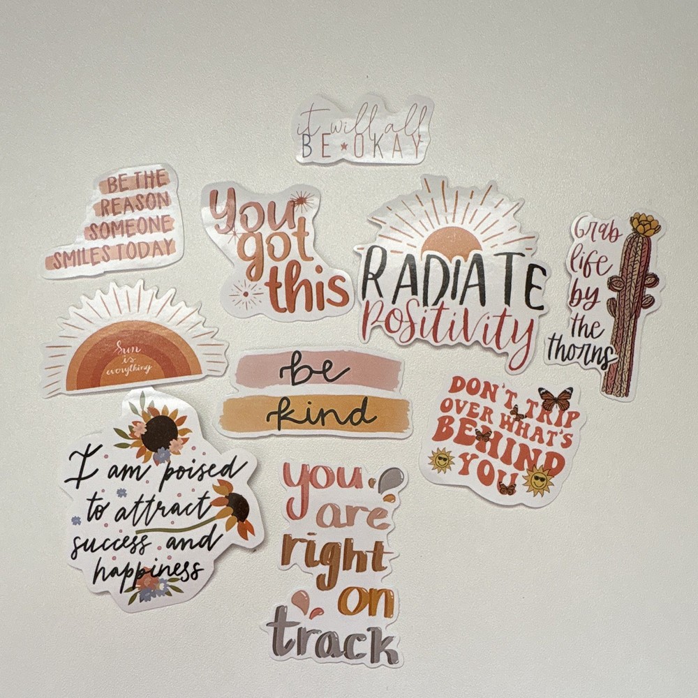 10 STICKERS Quotes Inspirational Stickers Uplifting Journal Planner WORD ISIP12