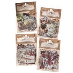 160 PCS Vintage Stickers Scrapbook Stickers DIY Craft Supplies -Adhesive7442