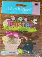 RAREJolees EASTER Chocolate Bunnies Bunny Rabbit Eggs Flowers Basket 3D Stickers