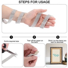 Self Adhesive Rhinestone Strips 6.6 Yards for Crafts,3 Rolls (Light Pink)