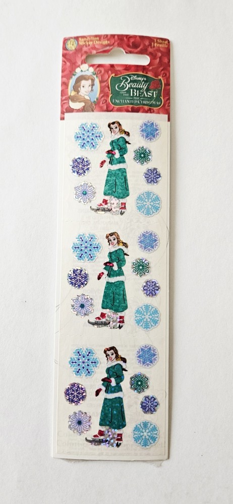 Vtg Sandylion Stickers VHTF Skate Belle Beauty and the Beast Enchanted Christmas