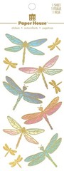 Faux Enamel Pastel Dragonfly Gold Foil Stickers Planner Supply Papercraft Crafts