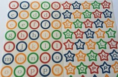 GRADUATION STARS/CIRCLES ALPHABET Sticker(130pc)Bright Color•2 Types•High School