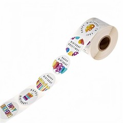 500pcs Happy Birthday Stickers, 1.5 Inch Round Waterproof Labels
