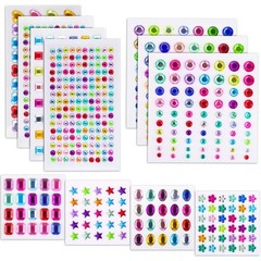 Self Adhesive Rhinestones, 735Pcs Craft Gems Self Adhesive Jewels Stickers