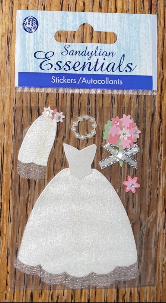 Keepsake Essentials Wedding Brides Dress Shoes Rings Bridal Scrapbook Stickers