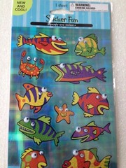 STICKER FUN WIGGLE-EYE FOIL FISH SEA OCEAN FISH CRAB STAR FISH GOOGLE EYE 11PCS