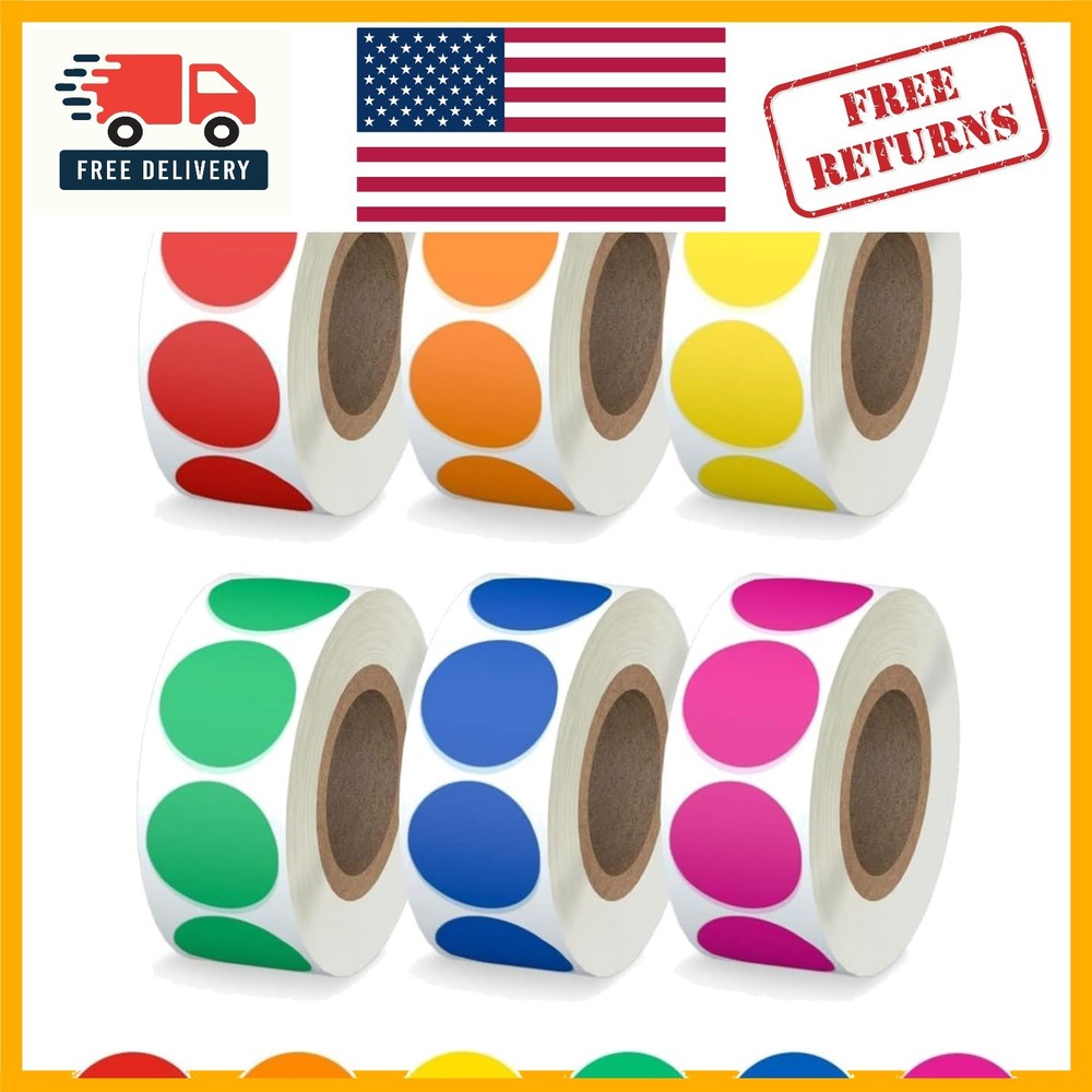 High-Quality 3000 PCS 3/4” Color Coding Stickers – Perfect for Organization