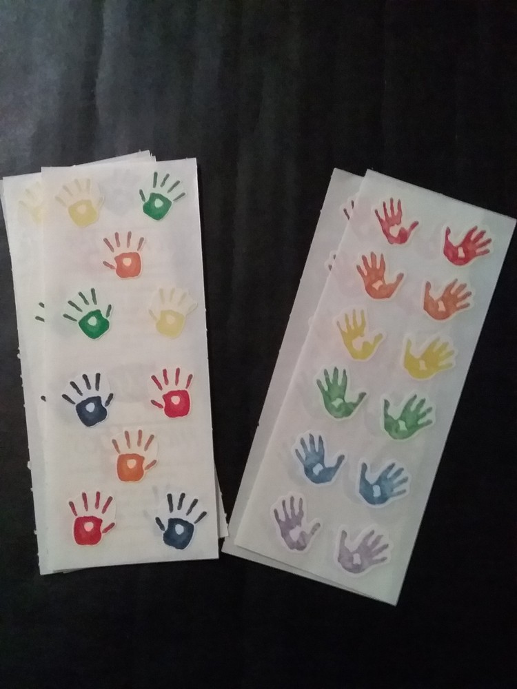 Creative Memories ~ Lot of Four Studio Stickers ~ 2″ x 5″ Handprints