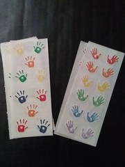 Creative Memories ~ Lot of Four Studio Stickers ~ 2″ x 5″ Handprints