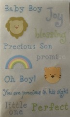 BABY BOY Rub-On Transfers (4-1/4”x 7”)Little One•Kids •Animals•Lion•Card Making•