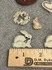 Vintage Wooden Scrapbook Embellishments- Bunnies, Hearts. Watermelon and More
