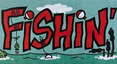 GONE FISHING Fun Phrase Sticker (1pc)9”x2.5”Frances Meyer•Border•Title Page•Pole