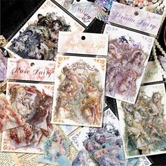 Stereo Laser Gold Fairy Elf Angel Stickers Shell-light Mermaid Scrapbooking DIY