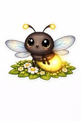10 Insect Stickers Cute Kawaii Bee Ladybug Caterpillar Dragonfly Bug Set