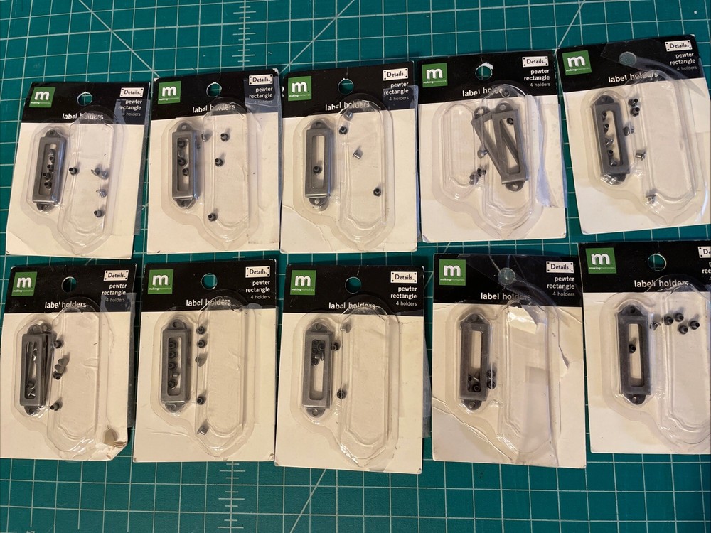 Lot of Making Memories Pewter Rectangle Label Holders 20 PC Scrapbooking Crafts