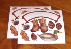 Colorbok Joy Marie Sticker Sheet(2) ~ Lodge Elements, Duck, Hiking Boots, Leaves