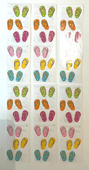 LOT Of 6 STRIPS MRS GROSSMAN’S Stickers FLIP FLOPS Fun In The Sun 2007 Beach