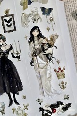 Gothic Fantasy Girls Dimensional Scrapbooking Sticker Sheets, Holographic Foil