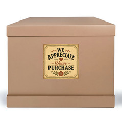 Vintage We Appreciate Your Purchase Square Stickers 20 Per Sheet