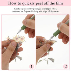 120 Pcs Transparent Flower Stickers for Scrapbooking PET Nature Plant Floral