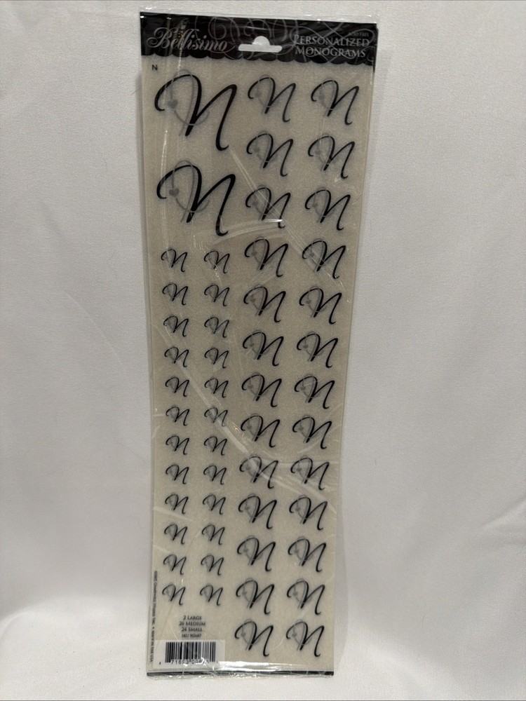 Bellisimo Personalized Monogram Stickers “N” Showers Wedding Marriage Party