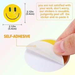 50PCS Smiling Glitter Stickers, Cute Water Bottle Stickers for Kids, for Teachin