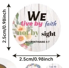 25 BIBLE VERSES ENVELOPE SEALS LABELS STICKERS 1″ ROUND – CHRISTIAN FAST SHIP