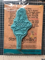 New Stamping Bella Rubber Stamp CURVY GIRL COLLECTING CRYSTALS free USA ship