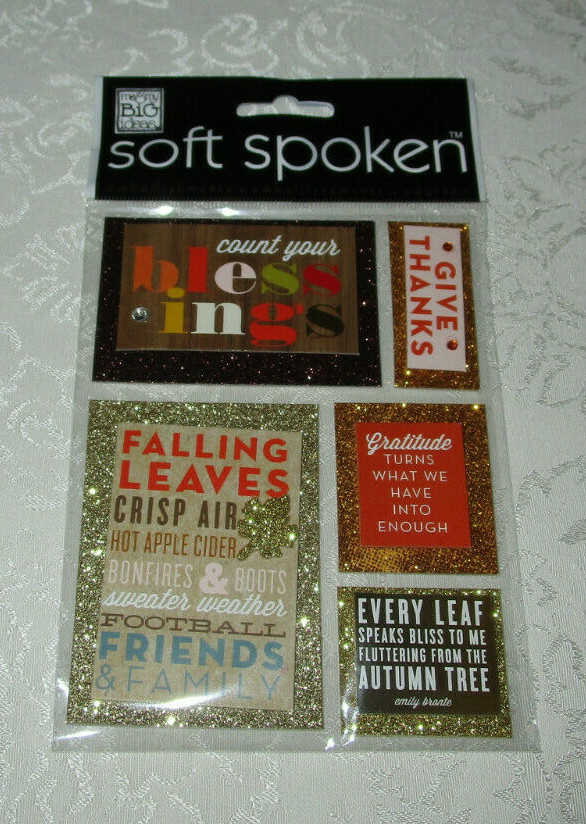 Soft Spoken Fall Thanksgiving Dimensional Sticker Embellishments Decorations